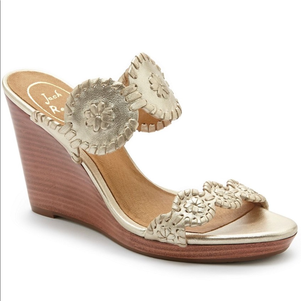 Jack Rogers Wedge - Platinum